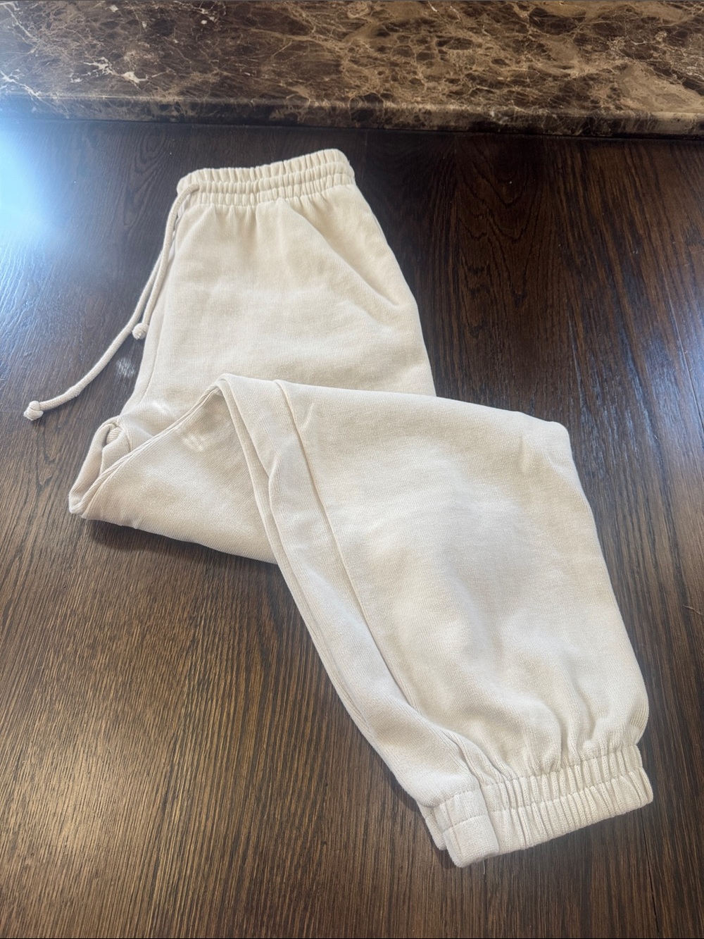 Women’s Zara Cream Jogger Sweatpants - Neutral Lounge Bottoms